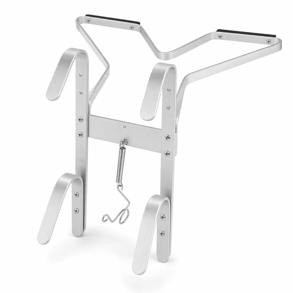 Estabilizador de escalera 2 en 1 – separador de pared de aluminio con brazo en V y tacos de goma